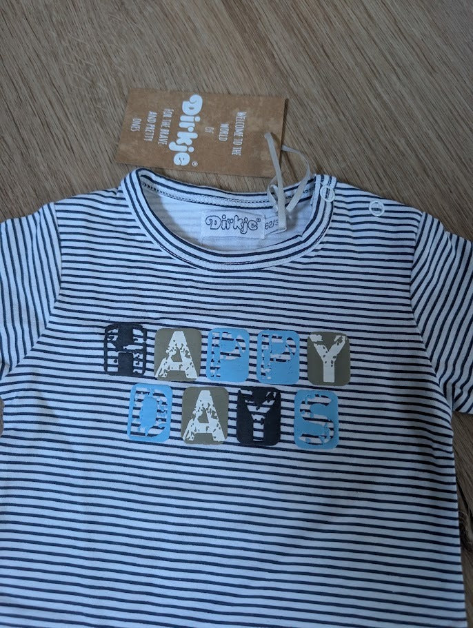 Dirkje navy stripe Happy Days playsuit close-up