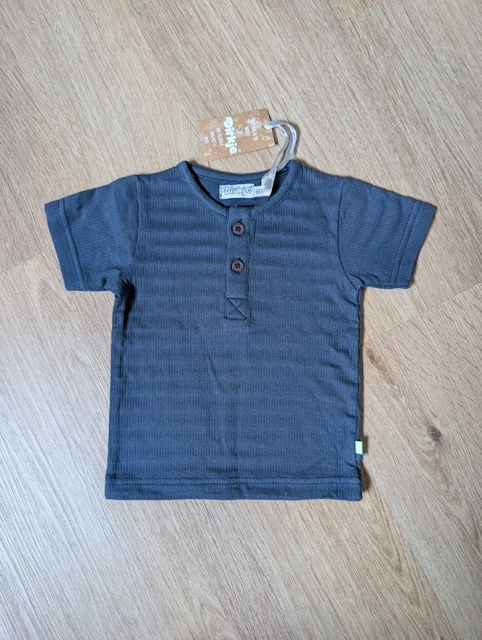 Dirkje blue button placket baby t-shirt