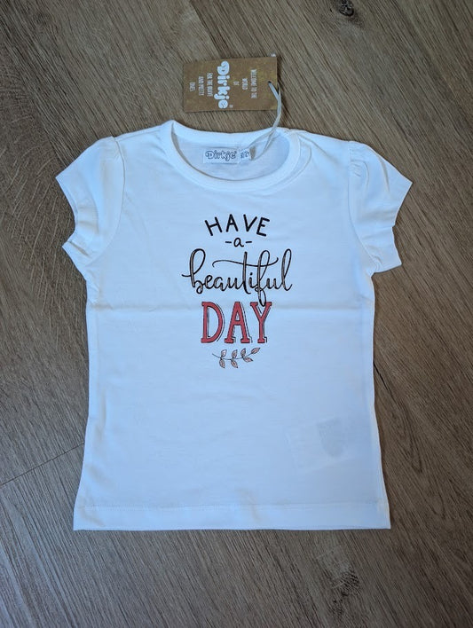 Dirkje white Have a beautiful day t-shirt