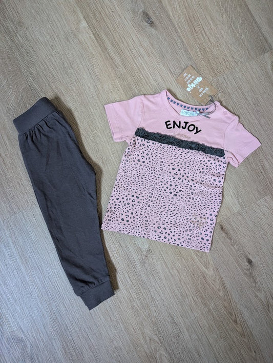 Dirkje old pink and grey Enjoy the little things 2-piece set