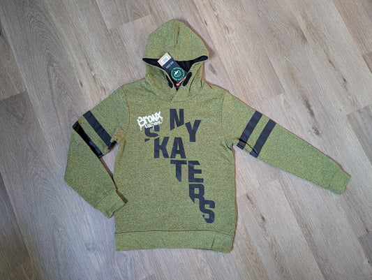Blue Seven green melange NY Skaters hooded sweater