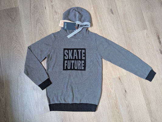 Blue Seven grey and black striped Skate Future knit hoodie