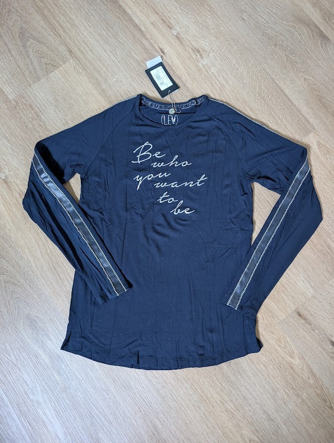Levv Abby navy long-sleeve shirt