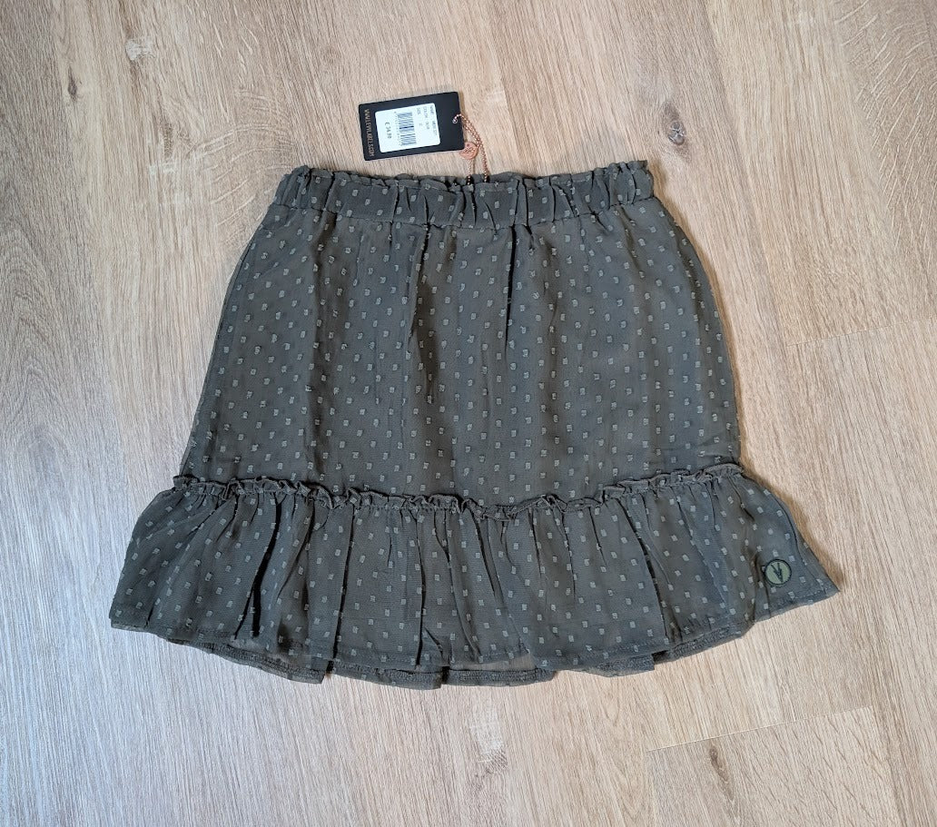 Levv Mieke olive green ruffle skirt