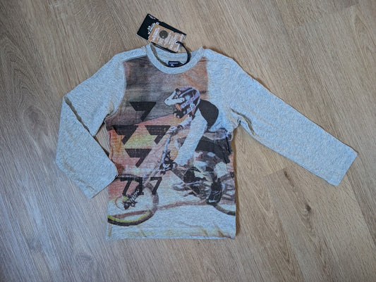 SevenOneSeven grey crossbike print long-sleeve shirt