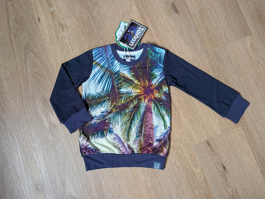 Legends22 Milan blue palm tree sweater front