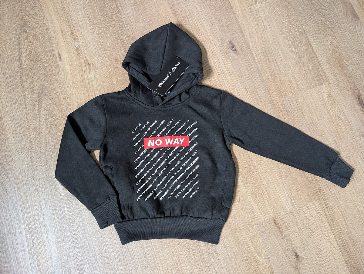 Squared & Cubed black No Way hooded sweater