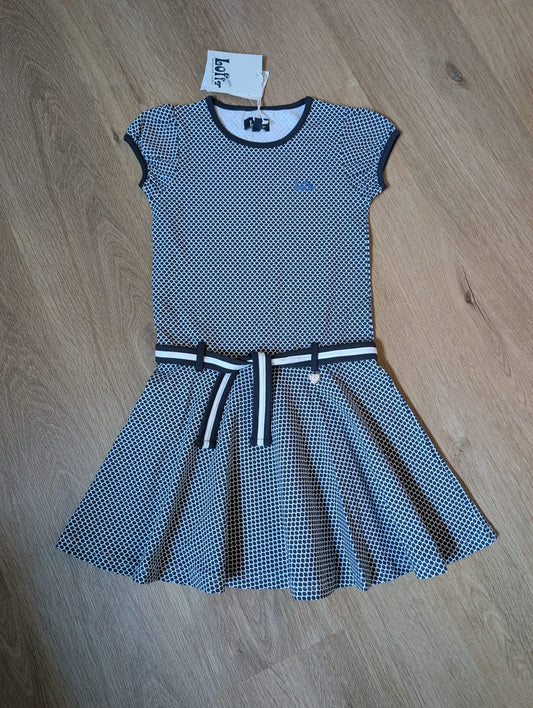 Lofff Amalia girls' short-sleeve dress with gingham check skirt