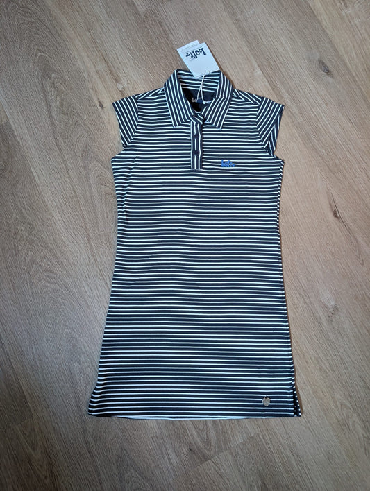 Lofff Annelies girls' short-sleeve printed dress with striped sleeves