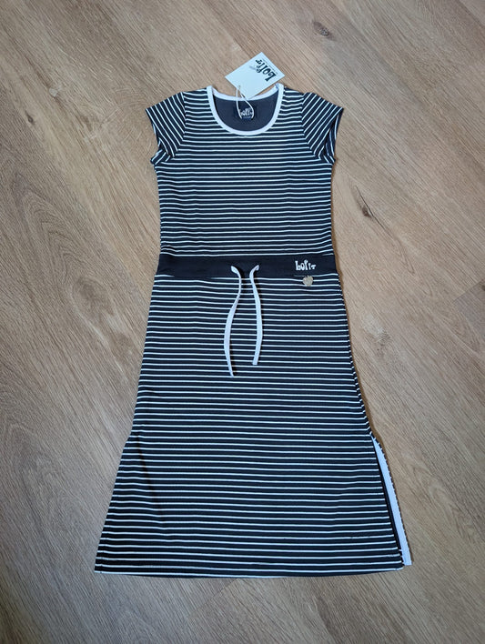 Lofff Ariane girls' navy striped short-sleeve maxi dress