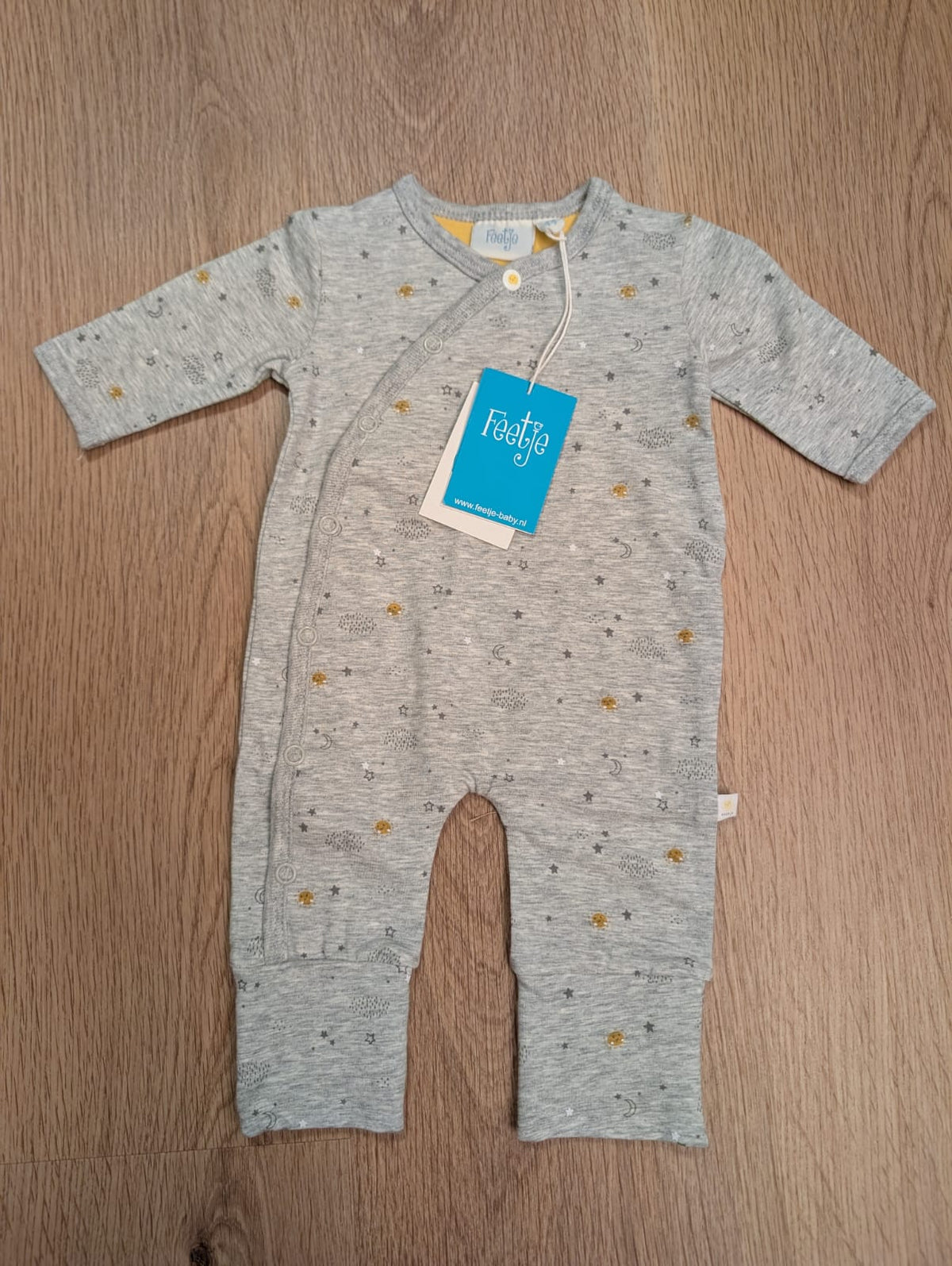 Feetje long-sleeve playsuit in grey organic cotton, EU size 44