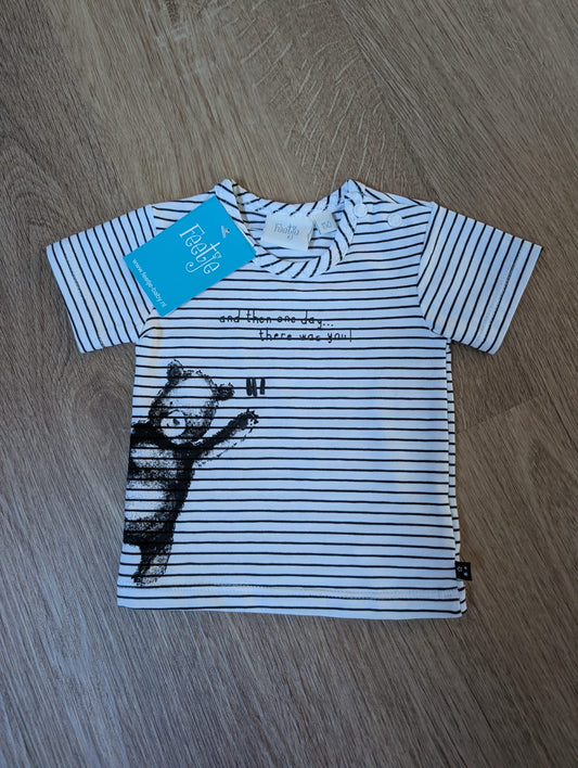Feetje striped baby t-shirt with monkey and branch print, EU size 50