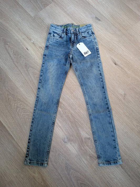 Nais boys' light wash stretch skinny jeans, laid flat