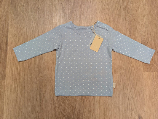 Levv grey long-sleeve shirt with dot pattern, EU size 62