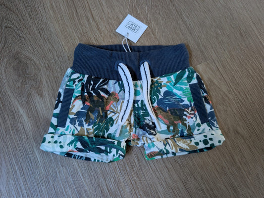Noppies baby shorts with jungle print and navy drawstring waistband, EU size 50